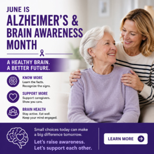 June is Alheimer's and Brain Health Awareness Month