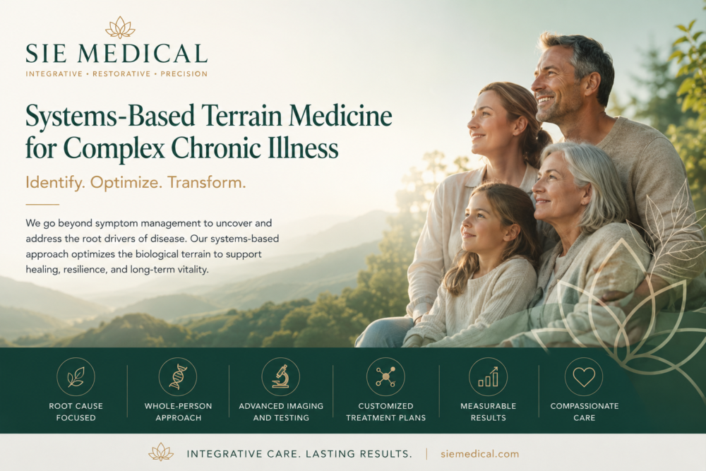 Our systems-based approach optimizes the biological terrain to support healing, resilience and long-term vitality.