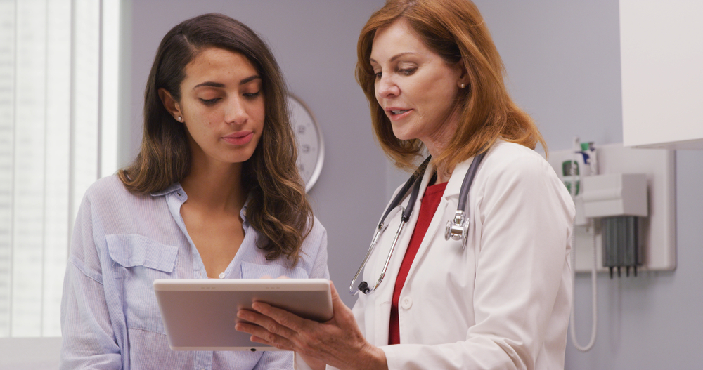 woman getting her hormones tested